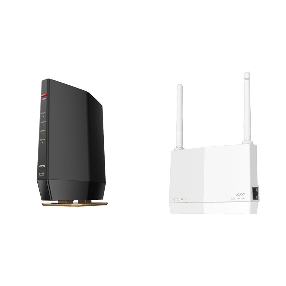 バッファロー無線LANルーターWSR-6000AX8P-MBと中継機セット BUFFALO（バッファロー） 無線LANルーター WSR-5400AX6P/DBK [Wi-Fi6